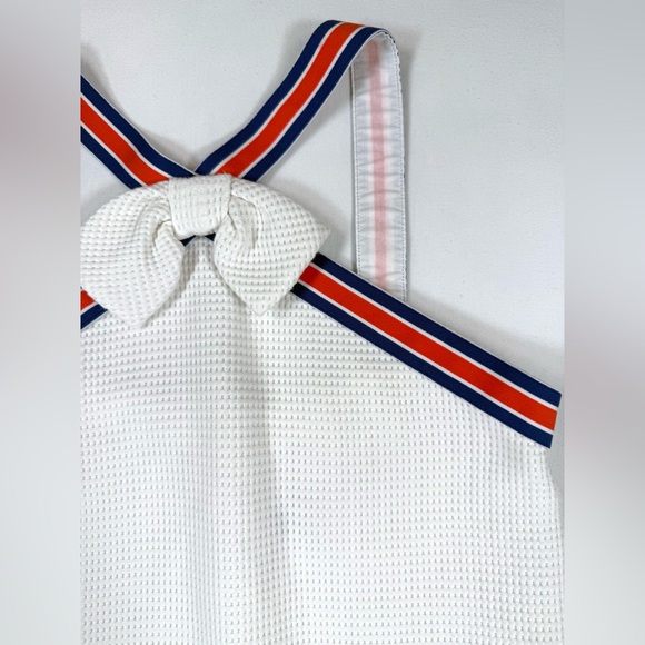 JANIE & JACK Girls Waffle Bow Dress Drop Waist Halter Tennis Sport 10 Activewear - Picture 3 of 12